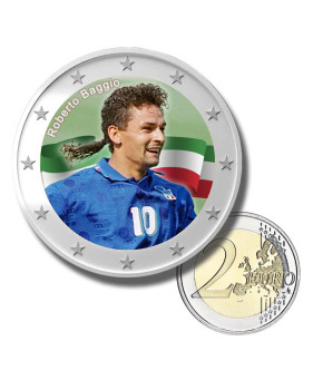 2 Euro Coloured Coin Roberto Baggio