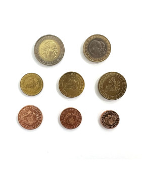2001 Monaco Euro Coin Set of 8 Uncirculated Coins 3,88