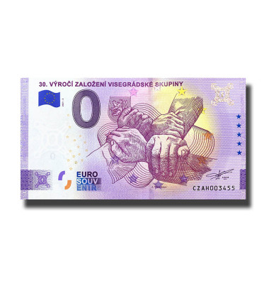 0 Euro Souvenir Banknotes 30. Vyroci Zalozeni Visegradske Skupiny Czech Republic CZAH 2021-2