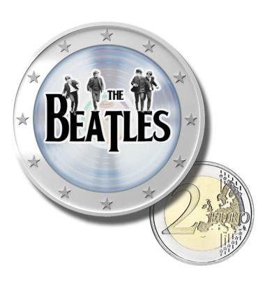 2 Euro Coloured Coin The Beatles