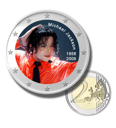 2 Euro Coloured Coin Michael Jackson 1958 - 2009