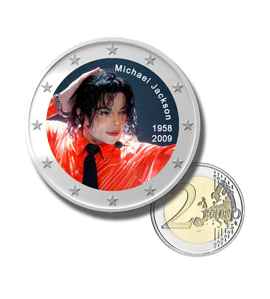 2 Euro Coloured Coin Music Star - Michael Jackson 1958 - 2009