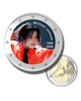 2 Euro Coloured Coin Michael Jackson 1958 - 2009