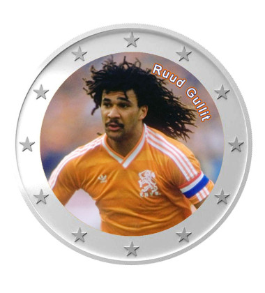 2 Euro Coloured Coin Football Star Denmark - Ruud Gullit