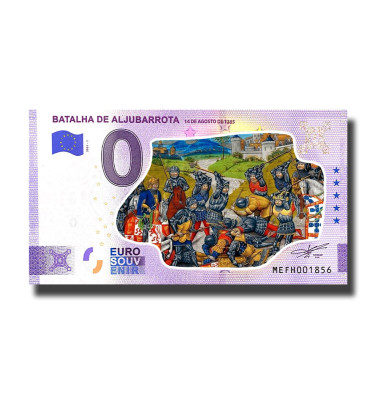 0 Euro Souvenir Banknote Batalha De Aljubarrota Colour Portugal MEFH 2021-1