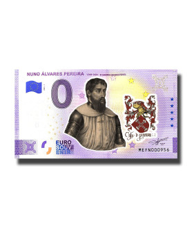 0 Euro Souvenir Banknote Nuno Alvares Pereira Colour Portugal MEFN 2021-1