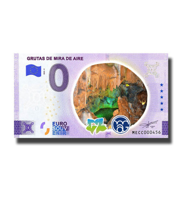 0 Euro Souvenir Banknote Grutas De Mira De Aire Colour Portugal MECC 2023-2