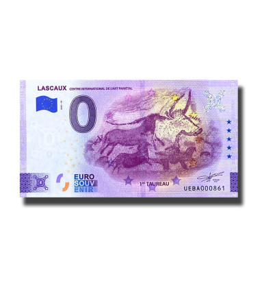 0 Euro Souvenir Banknote Lascaux Centre International De L Art Parietal France UEBA 2023-10