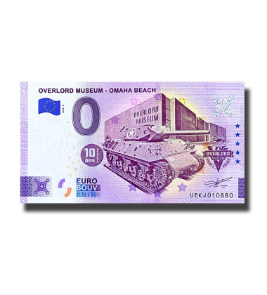 0 Euro Souvenir Banknote Overlord Museum - Omaha Beach France UEKJ 2023-6