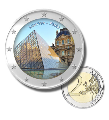 2 Euro Coloured Coin Louvres - Paris
