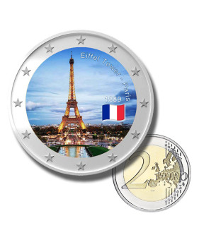 2 Euro Coloured Coin Eiffel Tower - Paris 1889