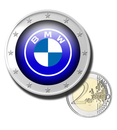 2 Euro Coloured Coin BMW