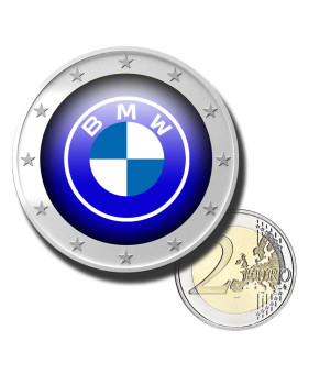 2 Euro Coloured Coin BMW