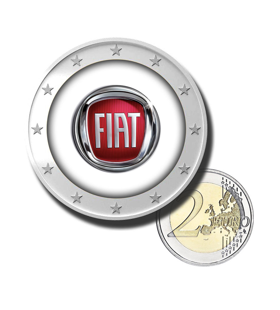 2 Euro Coloured Coin Car Brand - Fiat