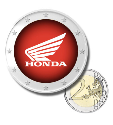 2 Euro Coloured Coin Honda