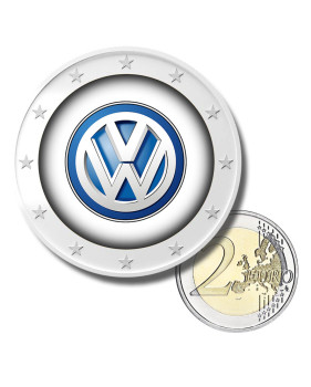 2 Euro Coloured Coin Volkswagen