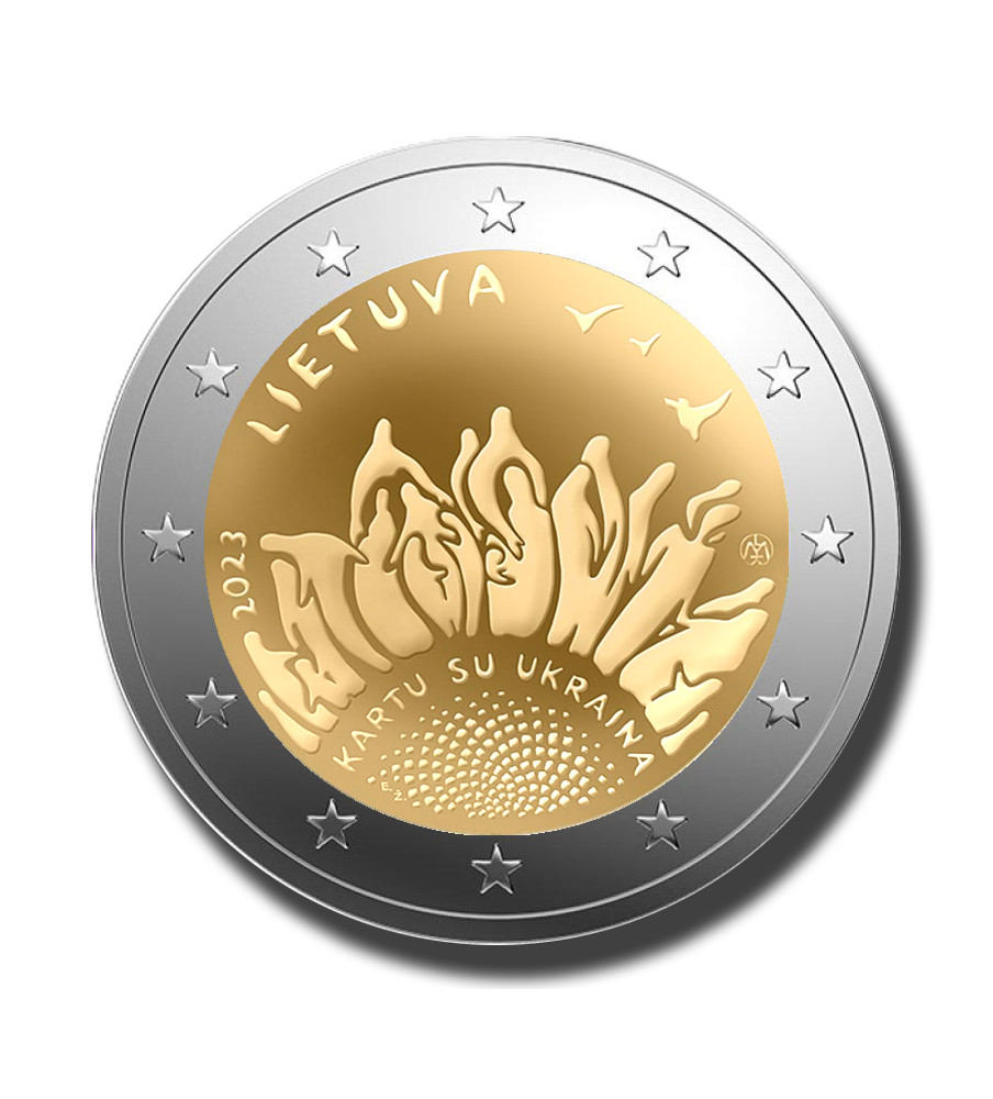 2023 Lithuania Together With Ukraine 2 Euro Coin