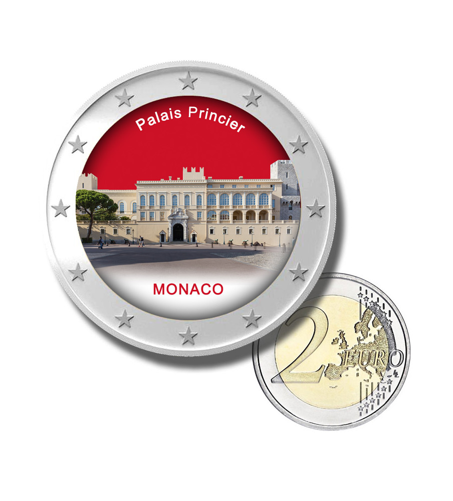 2 Euro Coloured Coin Monaco - Palais Princier