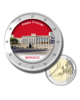 2 Euro Coloured Coin Monaco - Palais Princier