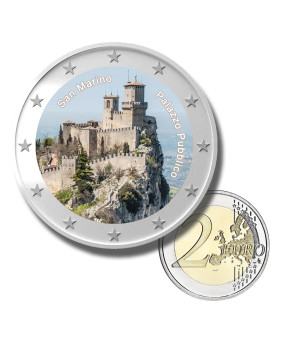 2 Euro Coloured Coin San Marino - Palazzo Pubblico