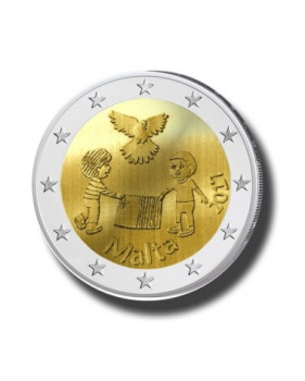 2017 MALTA PEACE COIN CARD - 2 EURO COMMEMORATIVE COIN