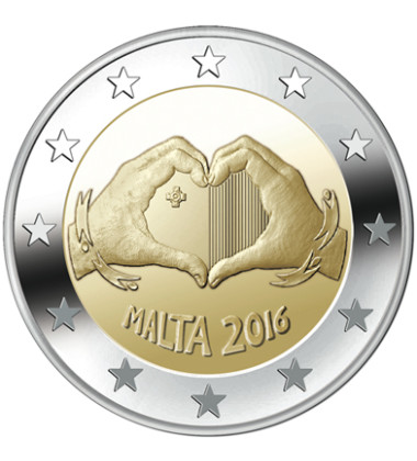 2016 Malta Love Coin Card 2 Euro Commemorative Coin
