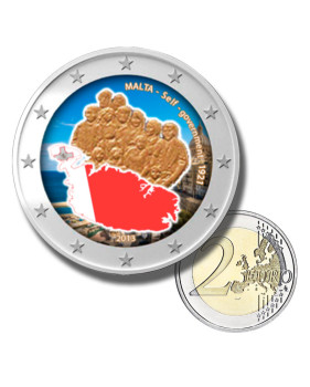 2 Euro Coloured Coin 2013 Malta Self Government