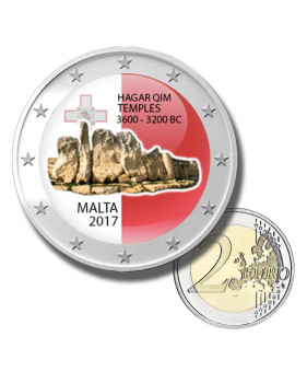 2 Euro Coloured Coin 2017 Malta Hagar Qim Temples