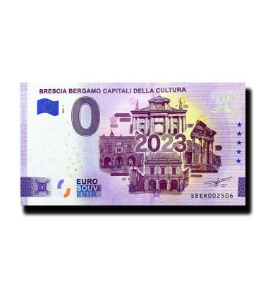 0 Euro Souvenir Banknote Brescia Bergamo Capitali Della Cultura Italy SEER 2023-1