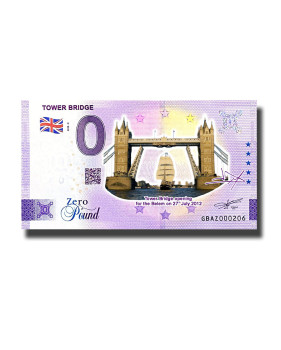 0 Pound Souvenir Banknote Tower Bridge Colour United Kingdom GBAZ 2023-2