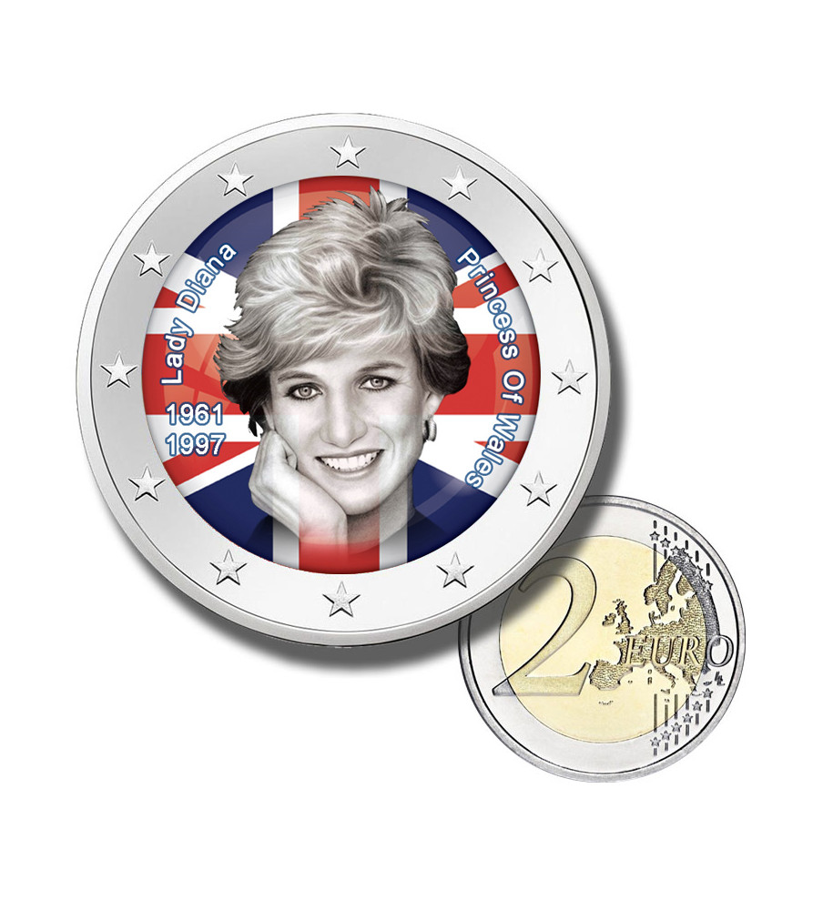 2 Euro Coloured Coin Lady Diana - Princess Of Wales