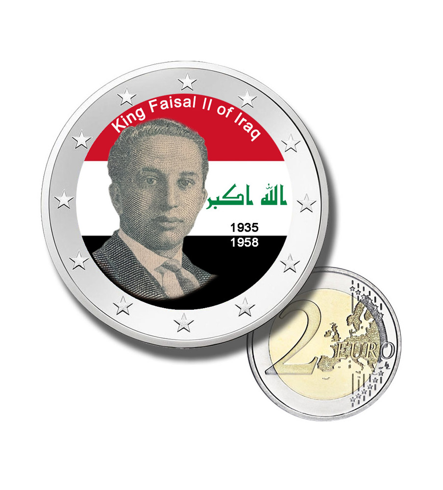 2 Euro Coloured Coin Faisal II