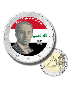 2 Euro Coloured Coin Faisal II