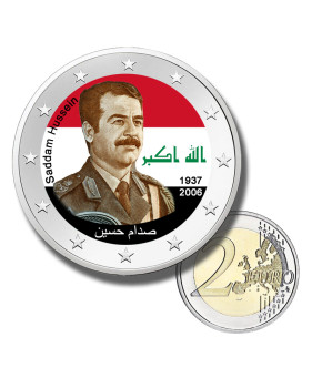 2 Euro Coloured Coin Saddam