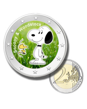 2 Euro Coloured Coin Snoopy