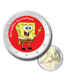 2 Euro Coloured Coin Spongebob