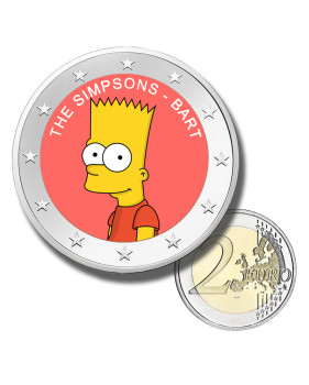 2 Euro Coloured Coin Bart Simpson