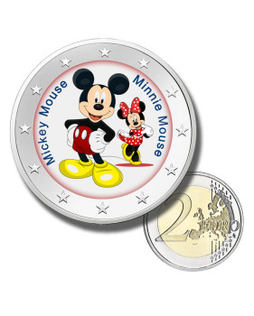 2 Euro Coloured Coin Mickey Mouse