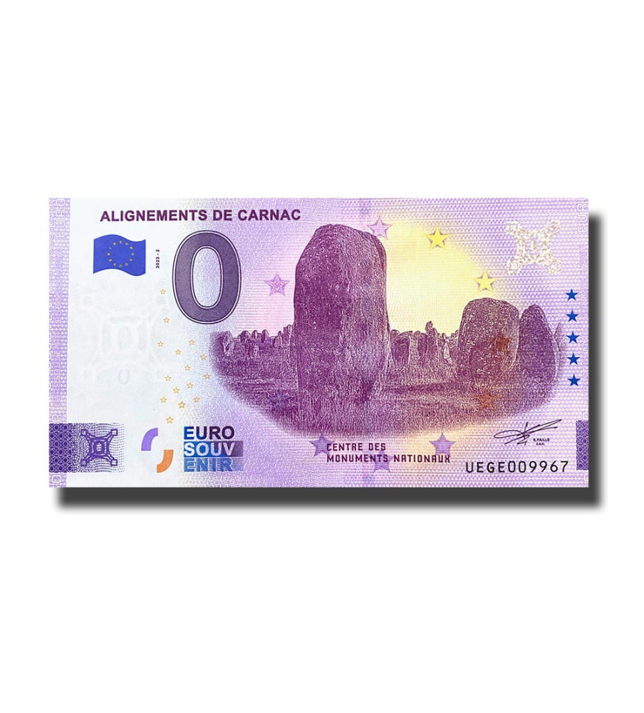 0 Euro Souvenir Banknote Alignements De Carnac France UEGE 2023-2