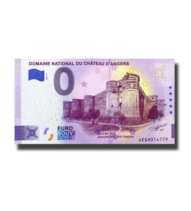 0 Euro Souvenir Banknote Domaine National Du Chateau D'Angers France UEGH 2023-1