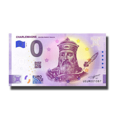 0 Euro Souvenir Banknote Charlemagne France UEUM 2021-8