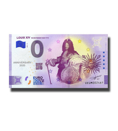 Anniversary 0 Euro Souvenir Banknote Louis XIV France UEUM 2022-14