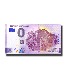 0 Euro Souvenir Banknote Souvenir D' Auvergne France UEUM 2022-20