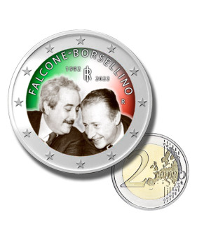 2 Euro Coloured Coin 2022 Italy Falcone Borsellino