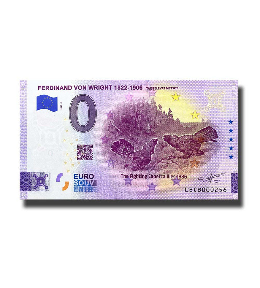 0 Euro Souvenir Banknote Ferdinand Von Wright 1822-1906 Taistelevat Metsot Finland LECB 2023-5