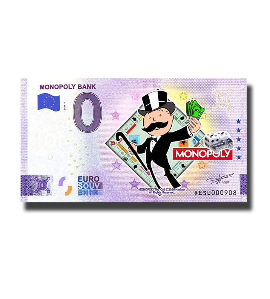 0 Euro Souvenir Banknote Monopoly Bank Colour Germany XESU 2023-1