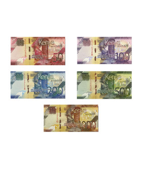 2019 Kenya Set of 5 Shilling Banknotes Uncirculated