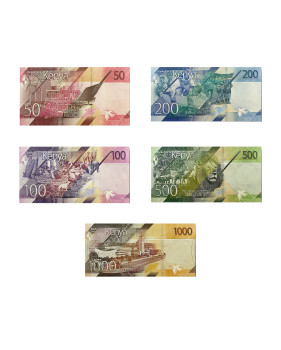 2019 Kenya Set of 5 Shilling Banknotes Uncirculated