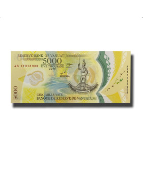 2017 Vanuatu 5000 Vatu Polymer Banknote The Republic of Vanuatu Uncirculated