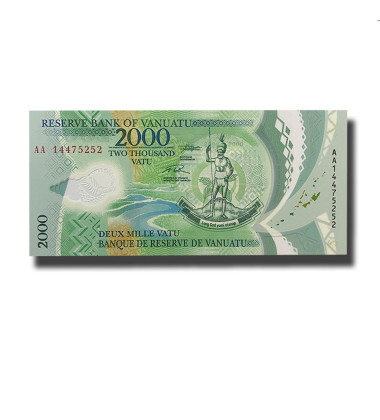 2014 Vanuatu 2000 Vatu Polymer Banknote The Republic of Vanuatu Uncirculated